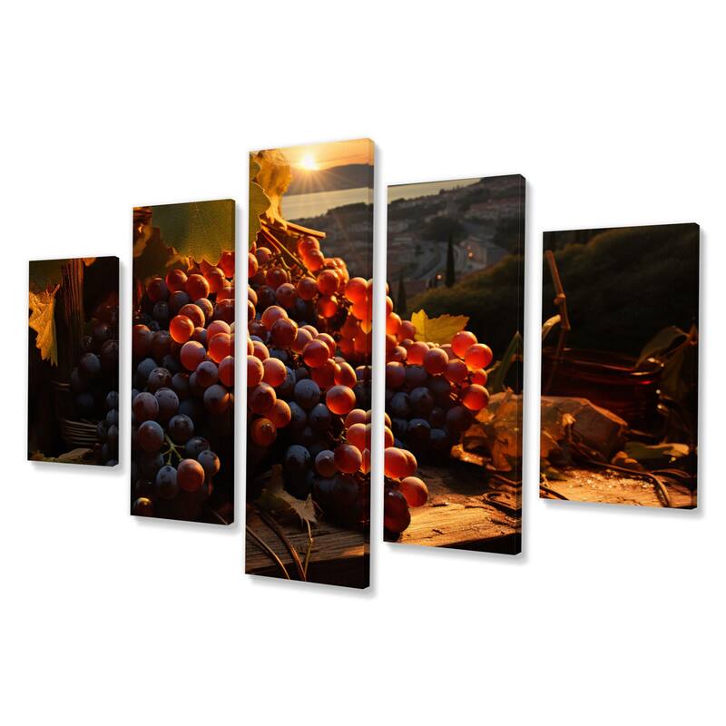 Designart "Vineyard Grapes Harvest Moon Cellars" Farmhouse Multipanel